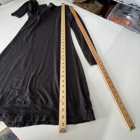 Horny Toad Women's Stretchy Knit Asymmetrical V-Neck Long Sleeve Dress S Black - Picture 9 of 10